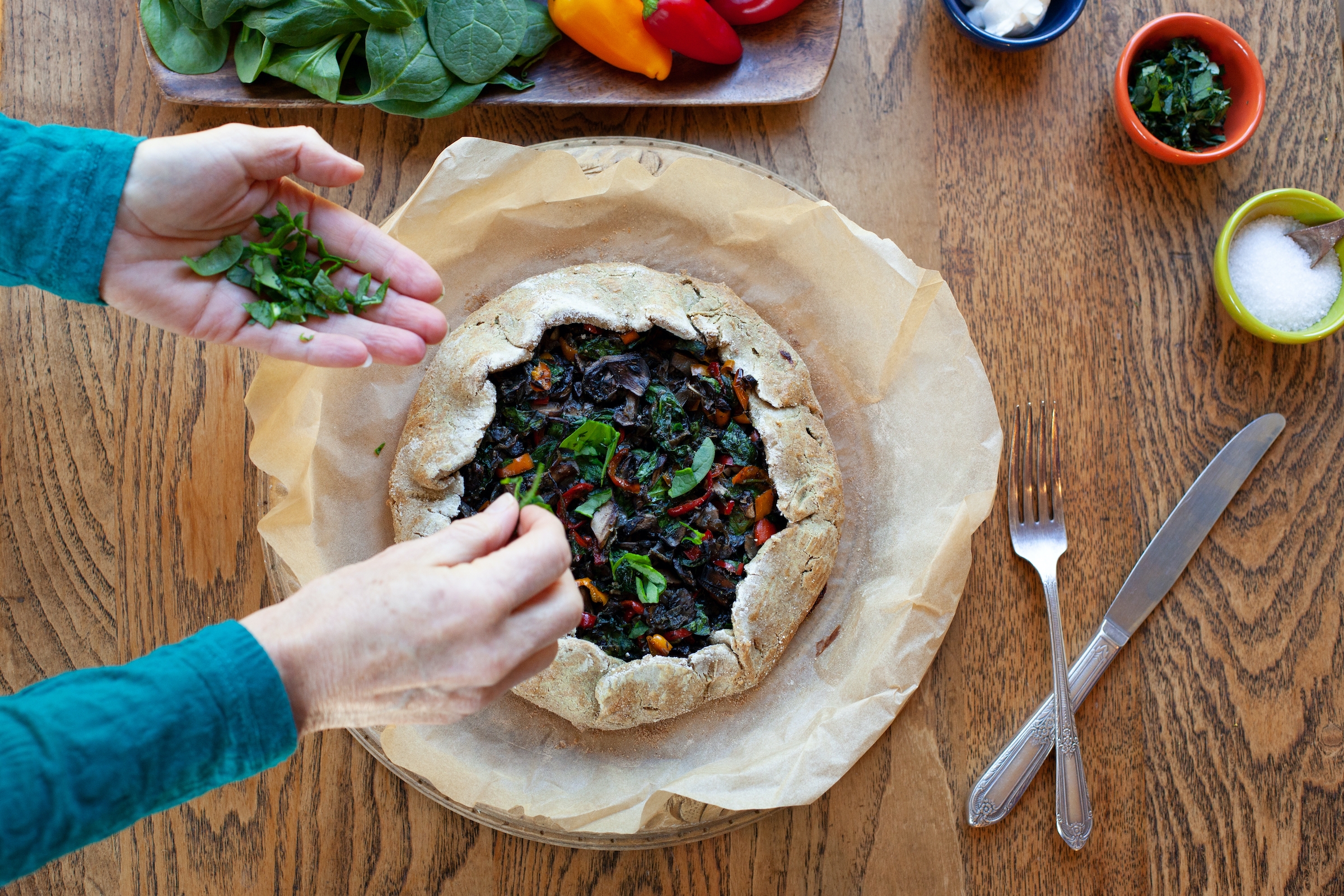 Michelle's mushroom and spinach galette